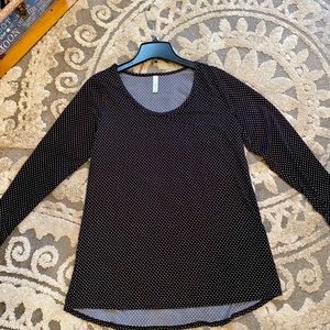 Lula Roe Lynnae Black White Polka Dot XLarge